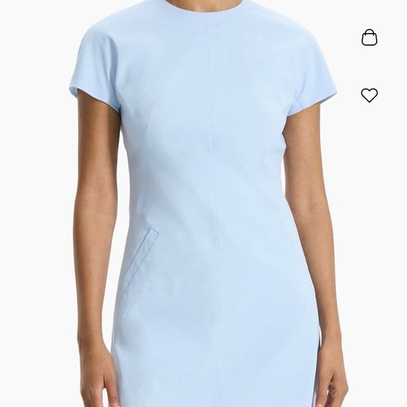 Theory Dolman short sleeve mini dress size 0 blue nwt $346 - Picture 2 of 9
